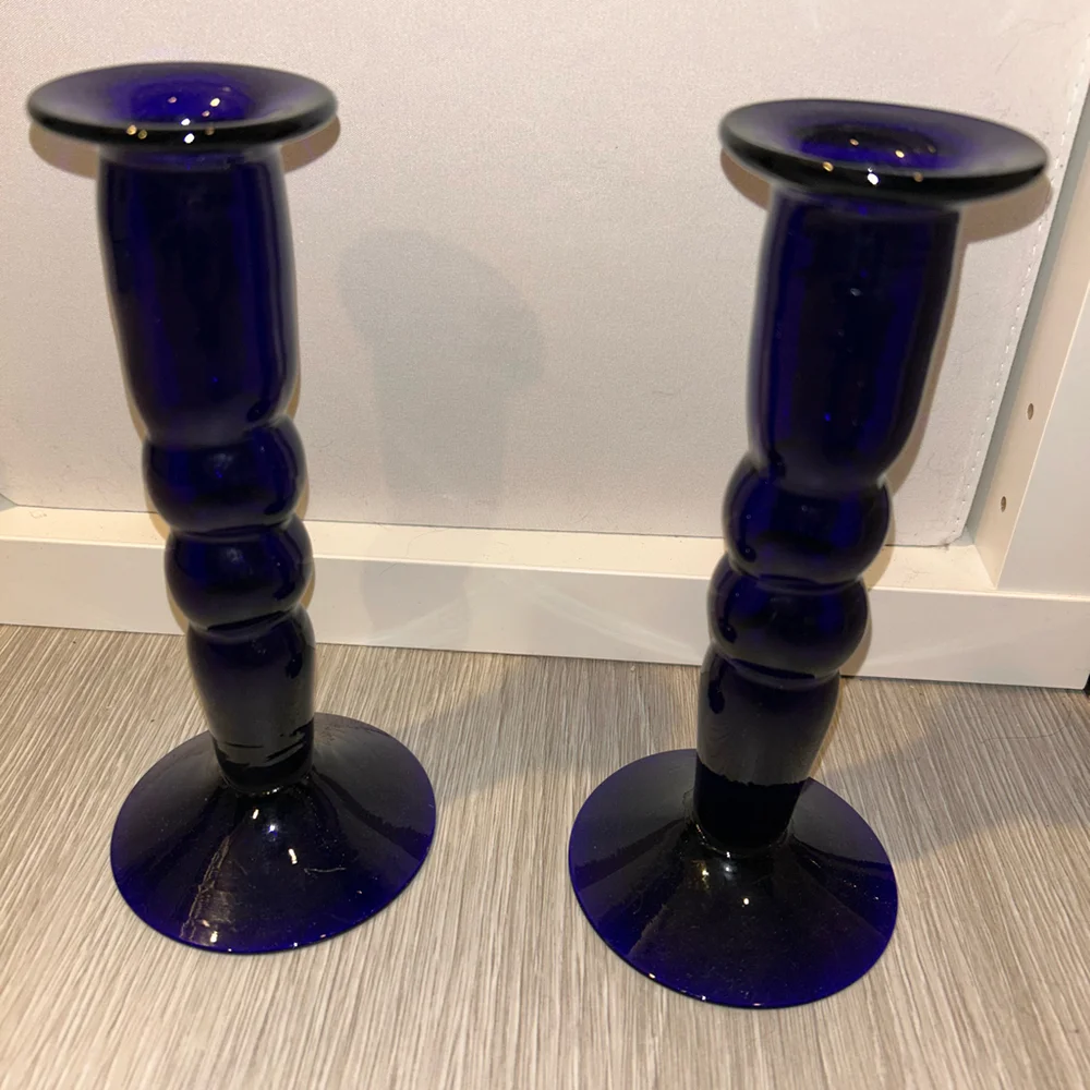 Vintage Cobalt Blue candle holders